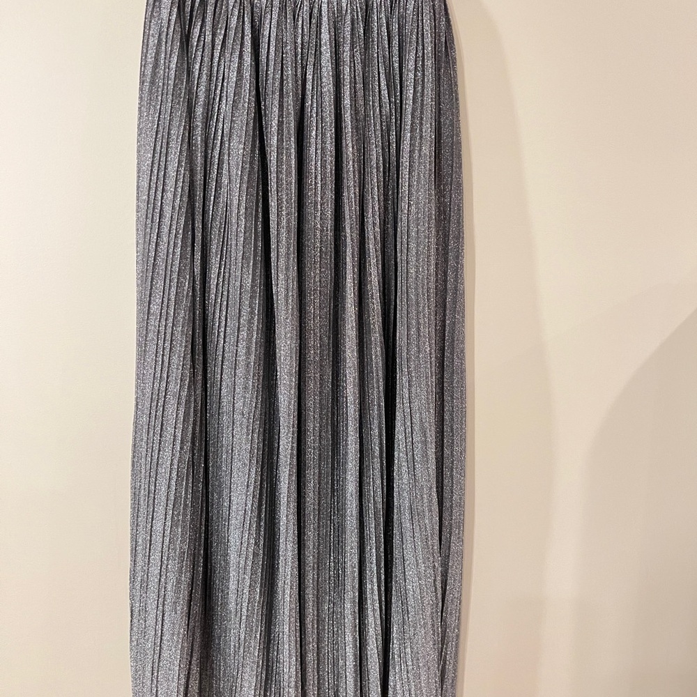 Aerie Shiny Silver Maxi Skirt